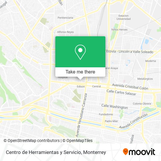 Mapa de Centro de Herramientas y Servicio