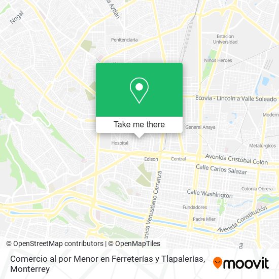 Comercio al por Menor en Ferreterías y Tlapalerías map