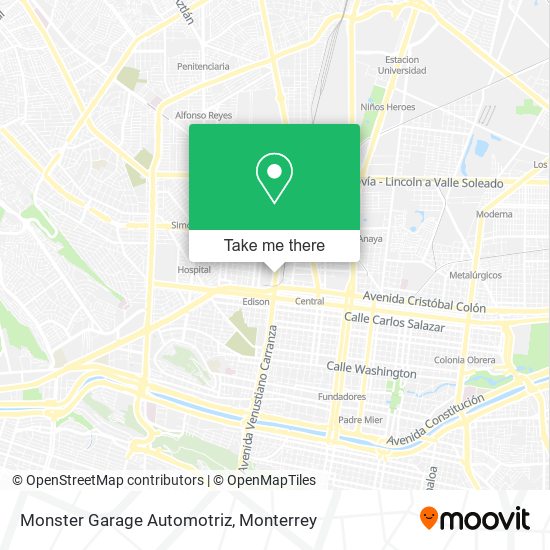 Mapa de Monster Garage Automotriz