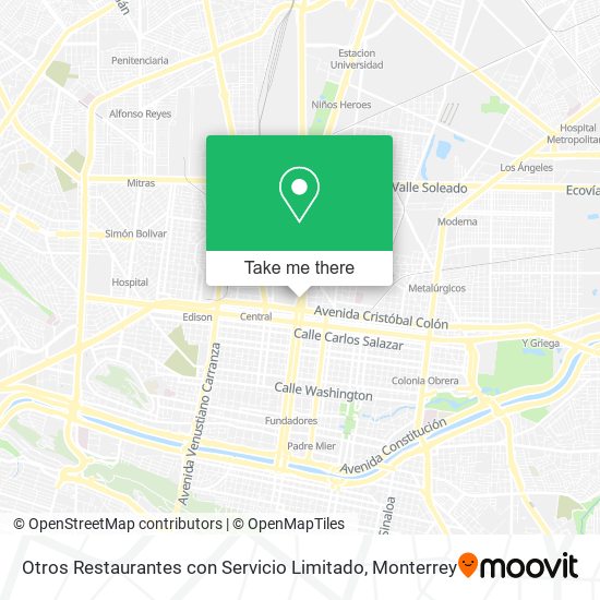 Otros Restaurantes con Servicio Limitado map