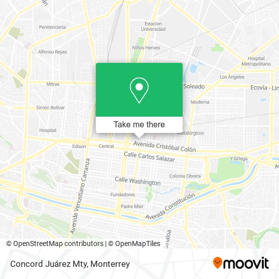 Concord Juárez Mty map