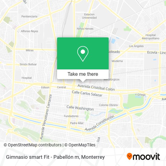Mapa de Gimnasio smart Fit - Pabellón m