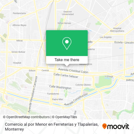 Comercio al por Menor en Ferreterías y Tlapalerías map