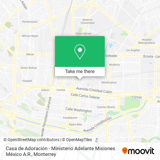 Casa de Adoración - Ministerio Adelante Misiones México A.R. map