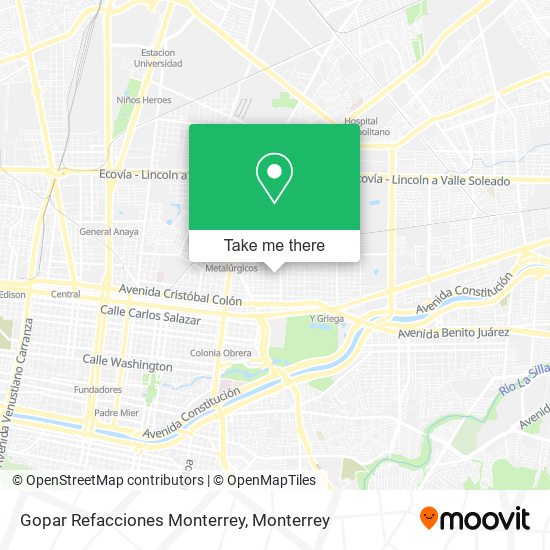Gopar Refacciones Monterrey map