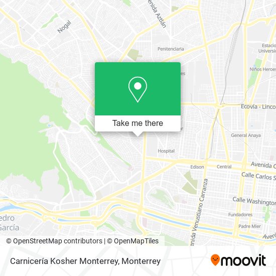 Mapa de Carnicería Kosher Monterrey