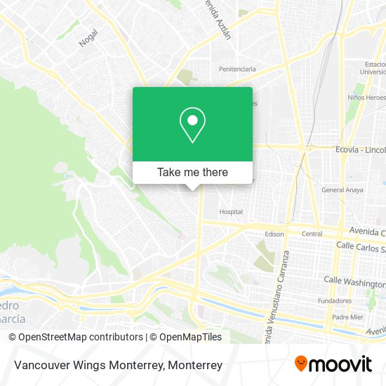 Mapa de Vancouver Wings Monterrey