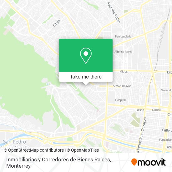 Mapa de Inmobiliarias y Corredores de Bienes Raíces