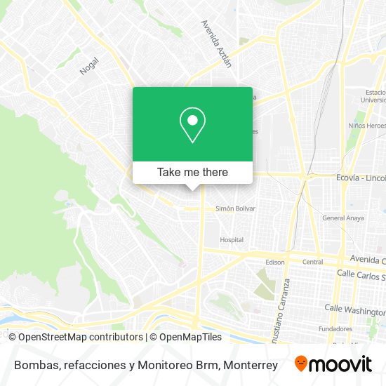 Bombas, refacciones y Monitoreo Brm map