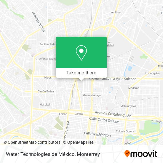 Mapa de Water Technologies de México