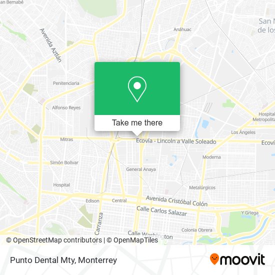 Punto Dental Mty map