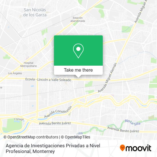 Mapa de Agencia de Investigaciones Privadas a Nivel Profesional