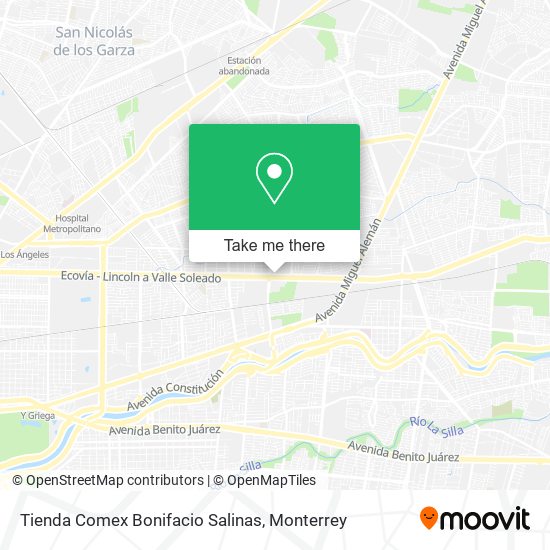 Mapa de Tienda Comex Bonifacio Salinas