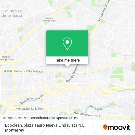 Mapa de Ecoclean, plaza Tauro Nueva Lindavista N.L.