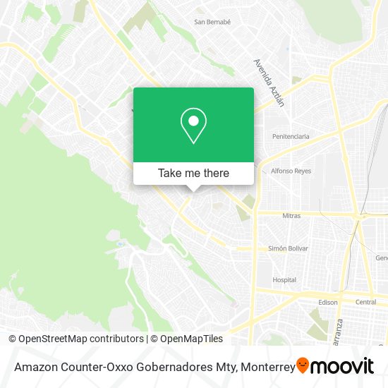 Mapa de Amazon Counter-Oxxo Gobernadores Mty