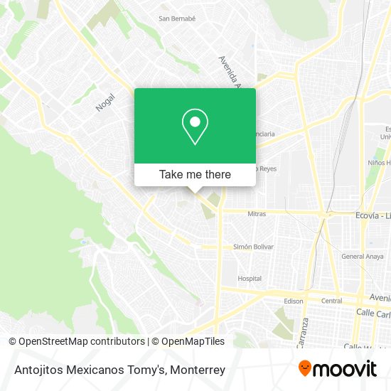 Antojitos Mexicanos Tomy's map