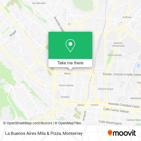 Mapa de La Buenos Aires Mila & Pizza