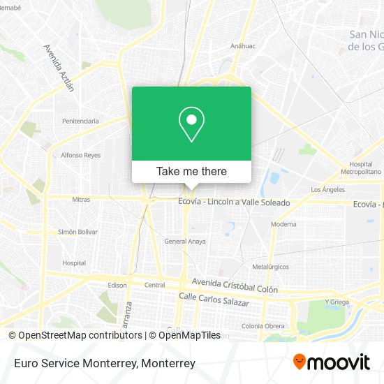 Mapa de Euro Service Monterrey