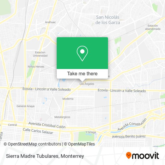 Sierra Madre Tubulares map