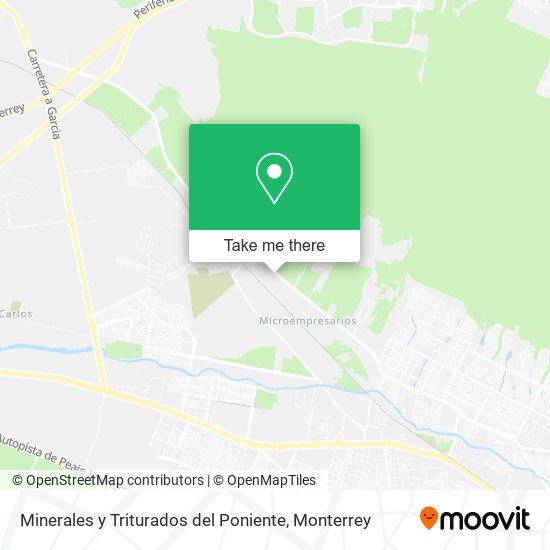 Mapa de Minerales y Triturados del Poniente