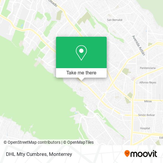 Mapa de DHL Mty Cumbres