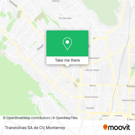 Mapa de Transtolvas SA de CV