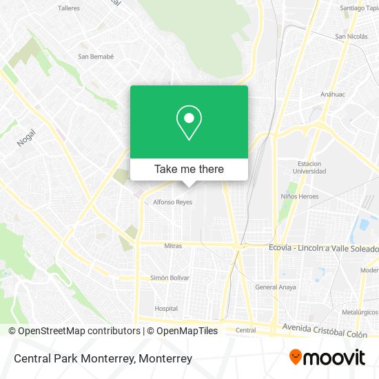 Central Park Monterrey map