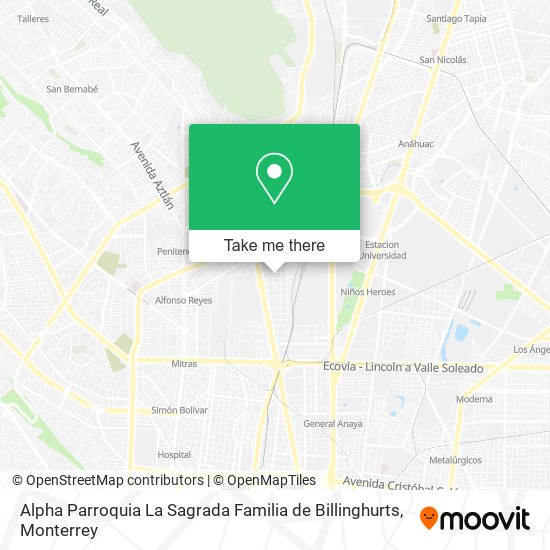 Mapa de Alpha Parroquia La Sagrada Familia de Billinghurts