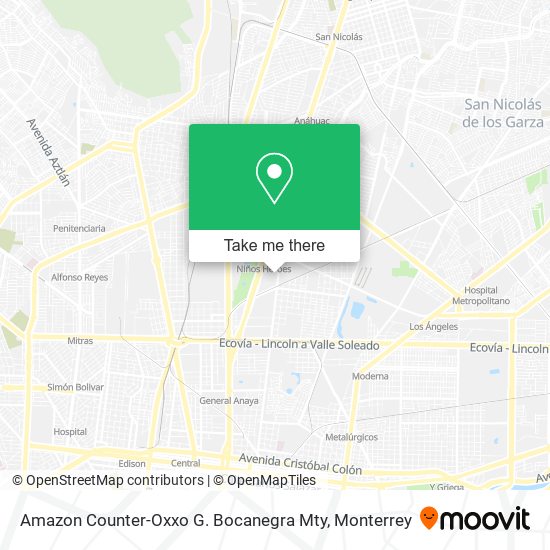 Mapa de Amazon Counter-Oxxo G. Bocanegra Mty
