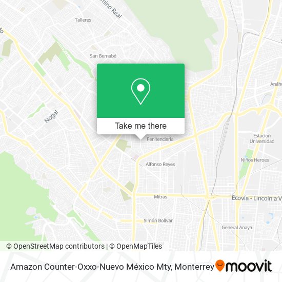 Mapa de Amazon Counter-Oxxo-Nuevo México Mty