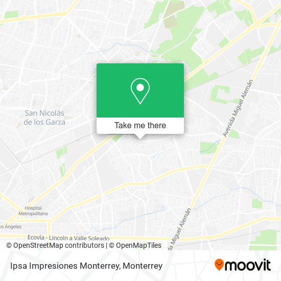 Mapa de Ipsa Impresiones Monterrey