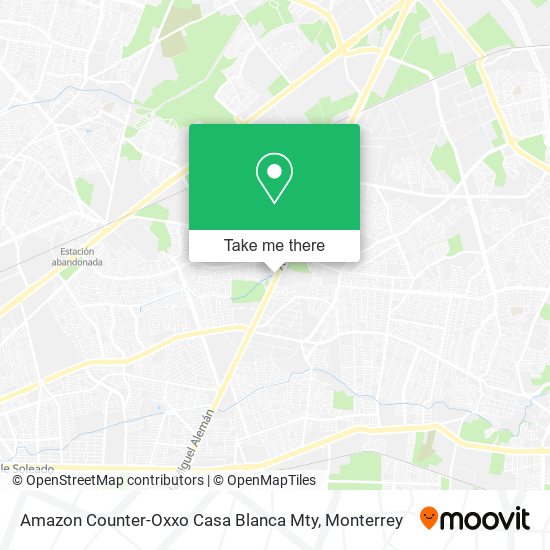 Amazon Counter-Oxxo Casa Blanca Mty map