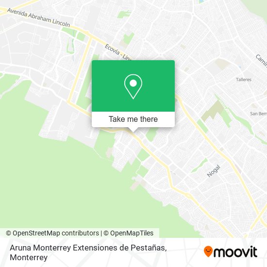 Mapa de Aruna Monterrey Extensiones de Pestañas