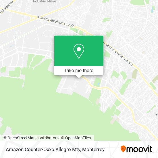 Amazon Counter-Oxxo Allegro Mty map