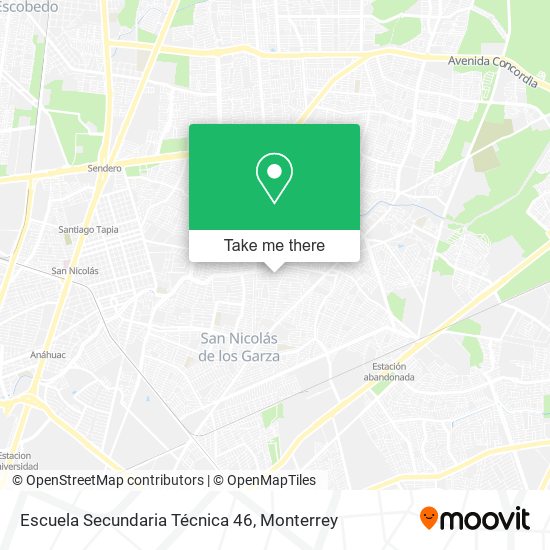 Escuela Secundaria Técnica 46 map