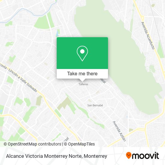 Alcance Victoria Monterrey Norte map