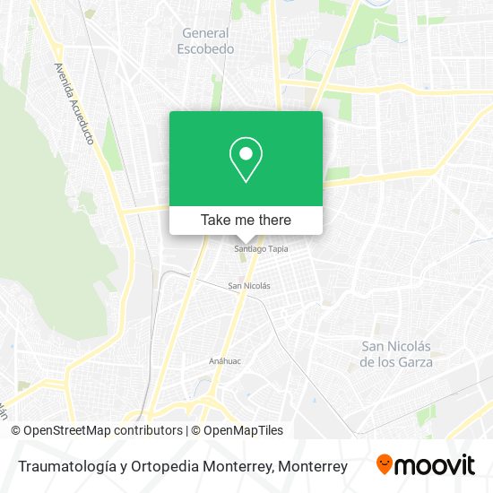 Mapa de Traumatología y Ortopedia Monterrey