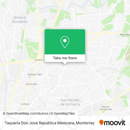 Taqueria Don José Republica Mexicana map