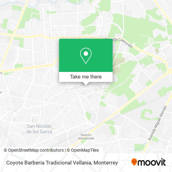 Mapa de Coyote Barbería Tradicional Vellania