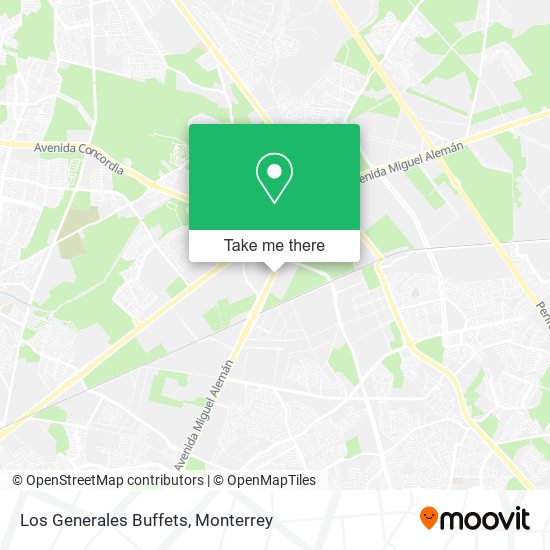 Los Generales Buffets map