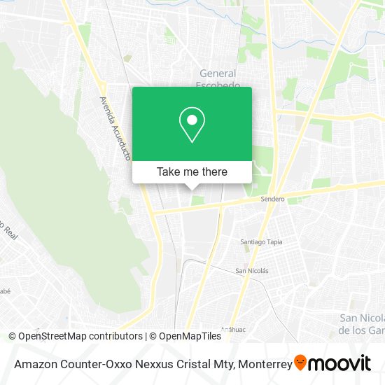 Amazon Counter-Oxxo Nexxus Cristal Mty map