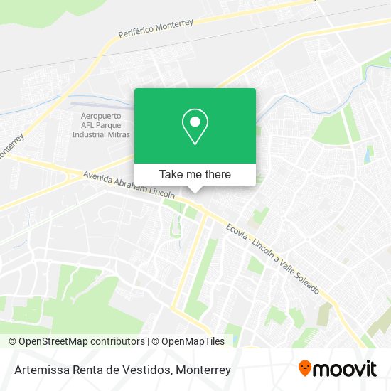 Artemissa Renta de Vestidos map