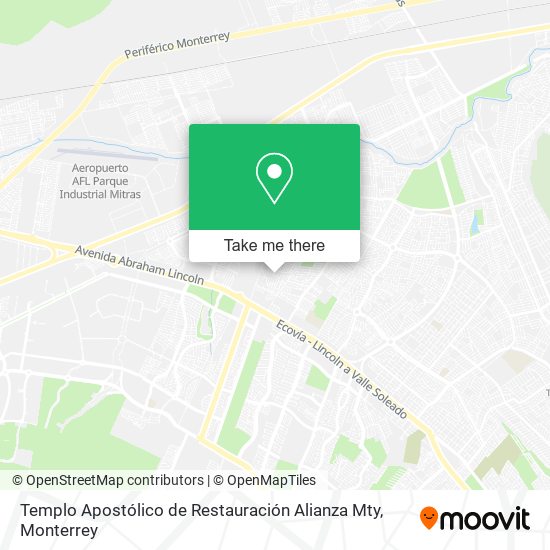 Templo Apostólico de Restauración Alianza Mty map