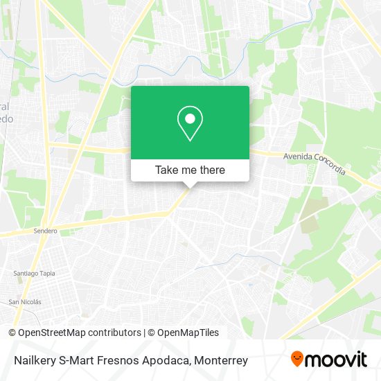 Nailkery S-Mart Fresnos Apodaca map