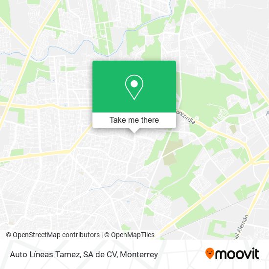 Auto Líneas Tamez, SA de CV map