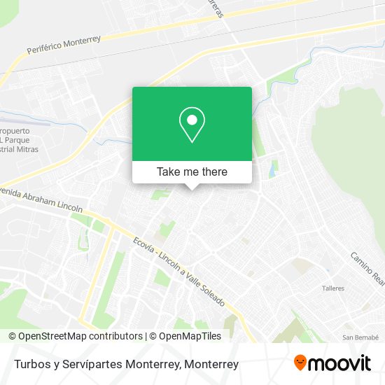 Mapa de Turbos y Servípartes Monterrey