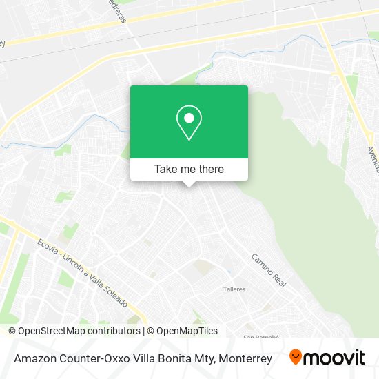 Amazon Counter-Oxxo Villa Bonita Mty map