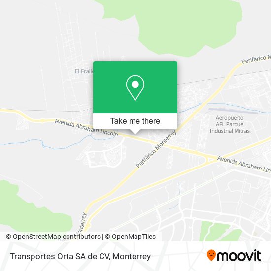 Transportes Orta SA de CV map