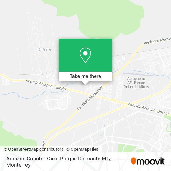 Mapa de Amazon Counter-Oxxo Parque Diamante Mty