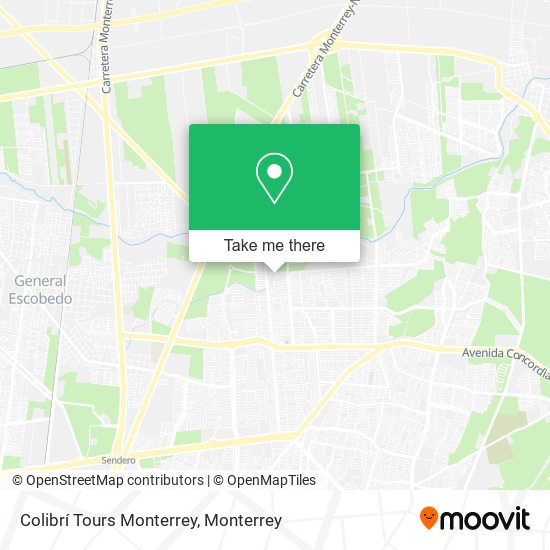 Mapa de Colibrí Tours Monterrey
